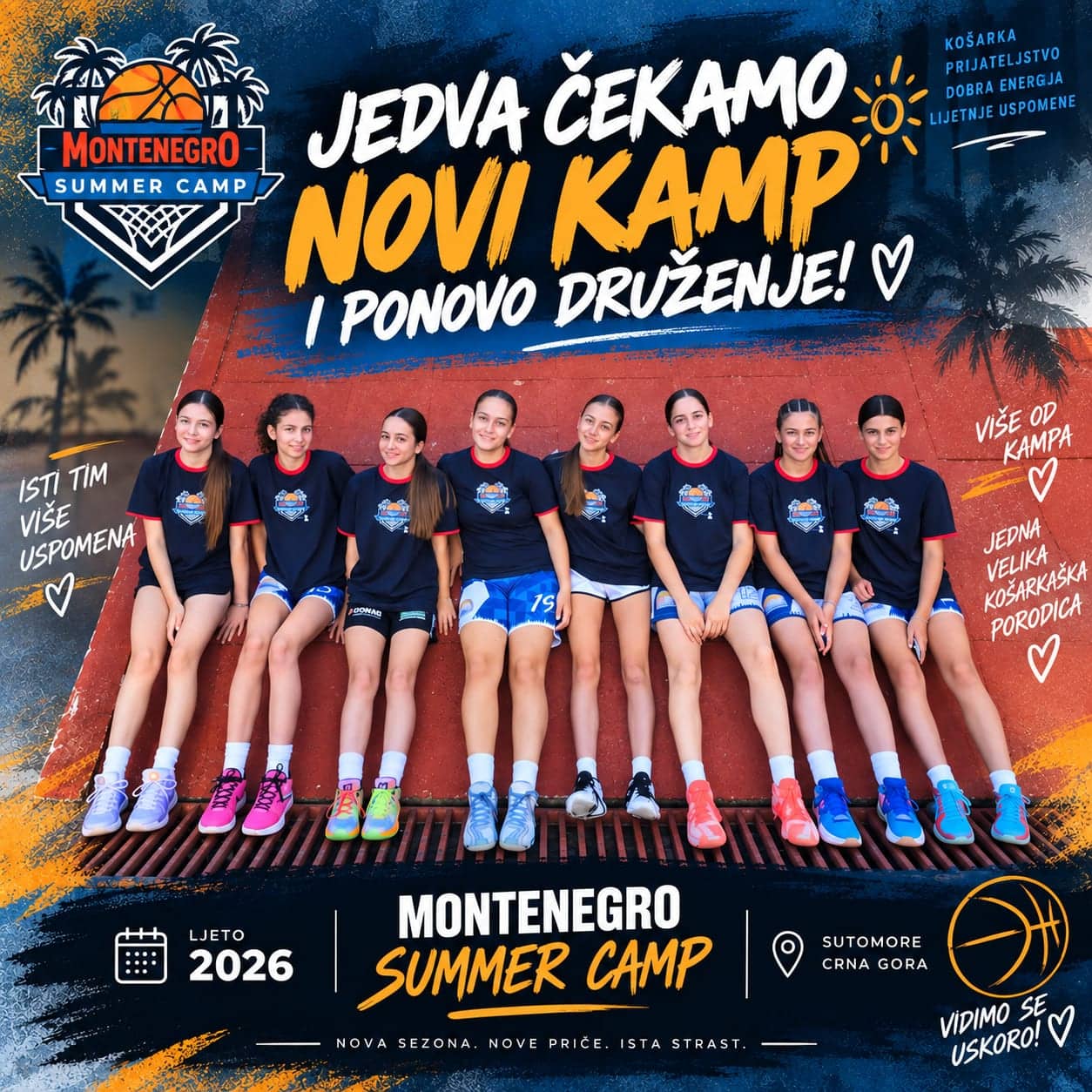 Promotivna objava kampa sa ekipom košarkašica: „Jedva čekamo novi kamp i ponovo druženje!“